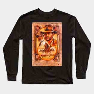 Indiana jones retro last crusade Long Sleeve T-Shirt